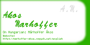 akos marhoffer business card